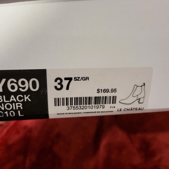 LE CHATEAU BLACK LEATHER CHELSEA BOOTS WITH POINTED TOE - Picture 4 of 4